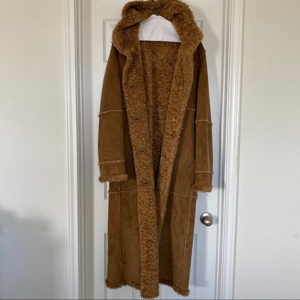 St.John’s Bay Heavy Sherpa Lined Suede Winter Coat